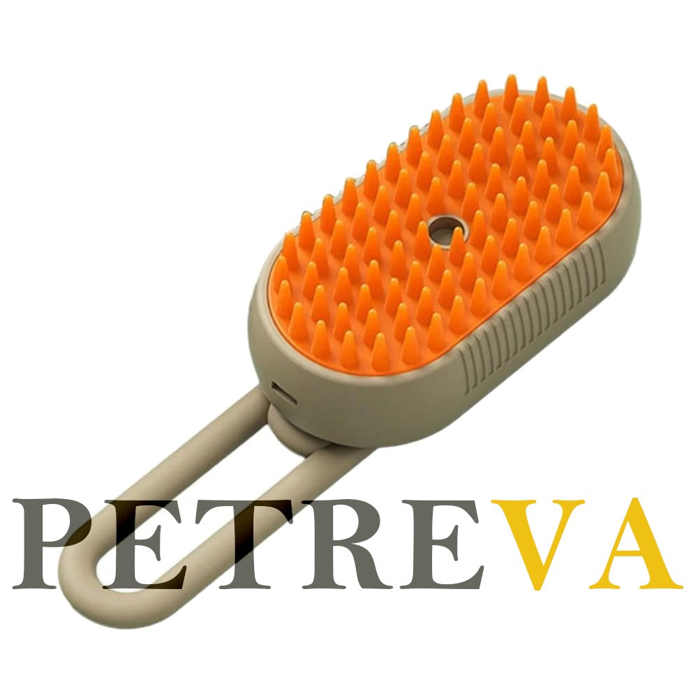 PETREVA™ 3-in-1 Pet Steam Brush – Grooming, De-Shedding & Sanitizing Tool for Dogs & Cats