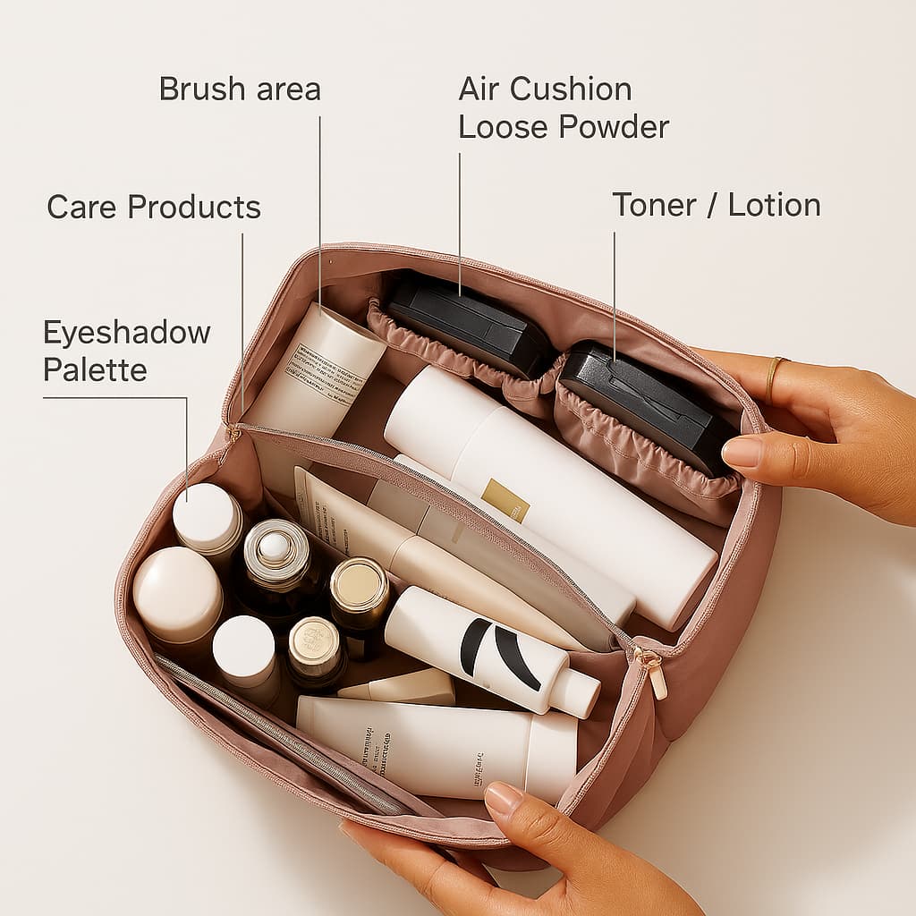 VELVERA™ Premium Cosmetic Bag – Travel Makeup Organizer Pouch for Women & Girls