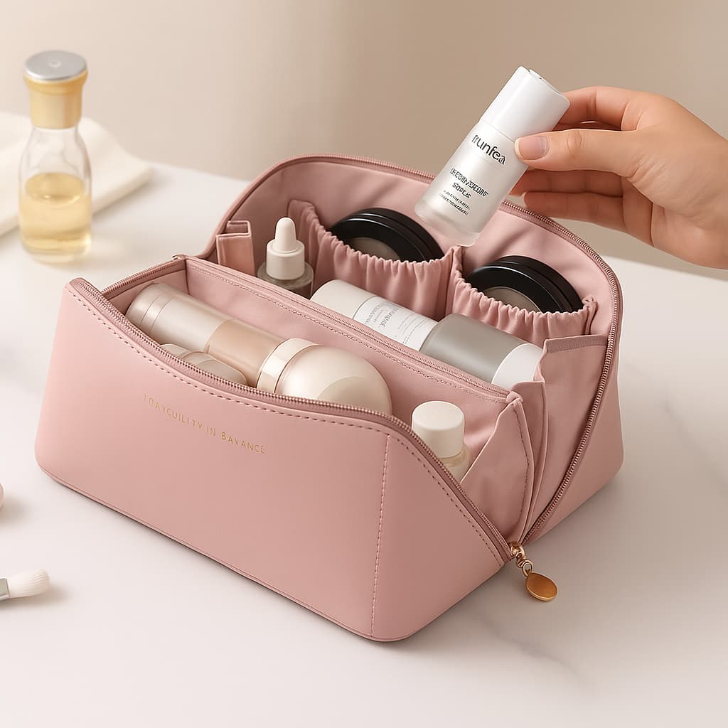 VELVERA™ Premium Cosmetic Bag – Travel Makeup Organizer Pouch for Women & Girls