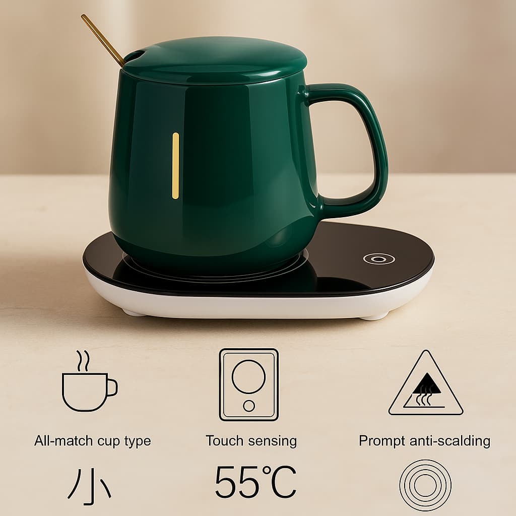 CALDIVA™ Smart Heating Mug – USB Cup Warmer for Coffee, Tea & Beverages