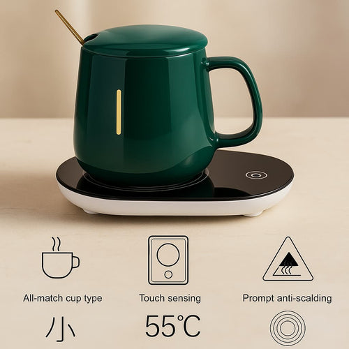 CALDIVA™ Smart Heating Mug – USB Cup Warmer for Coffee, Tea & Beverages