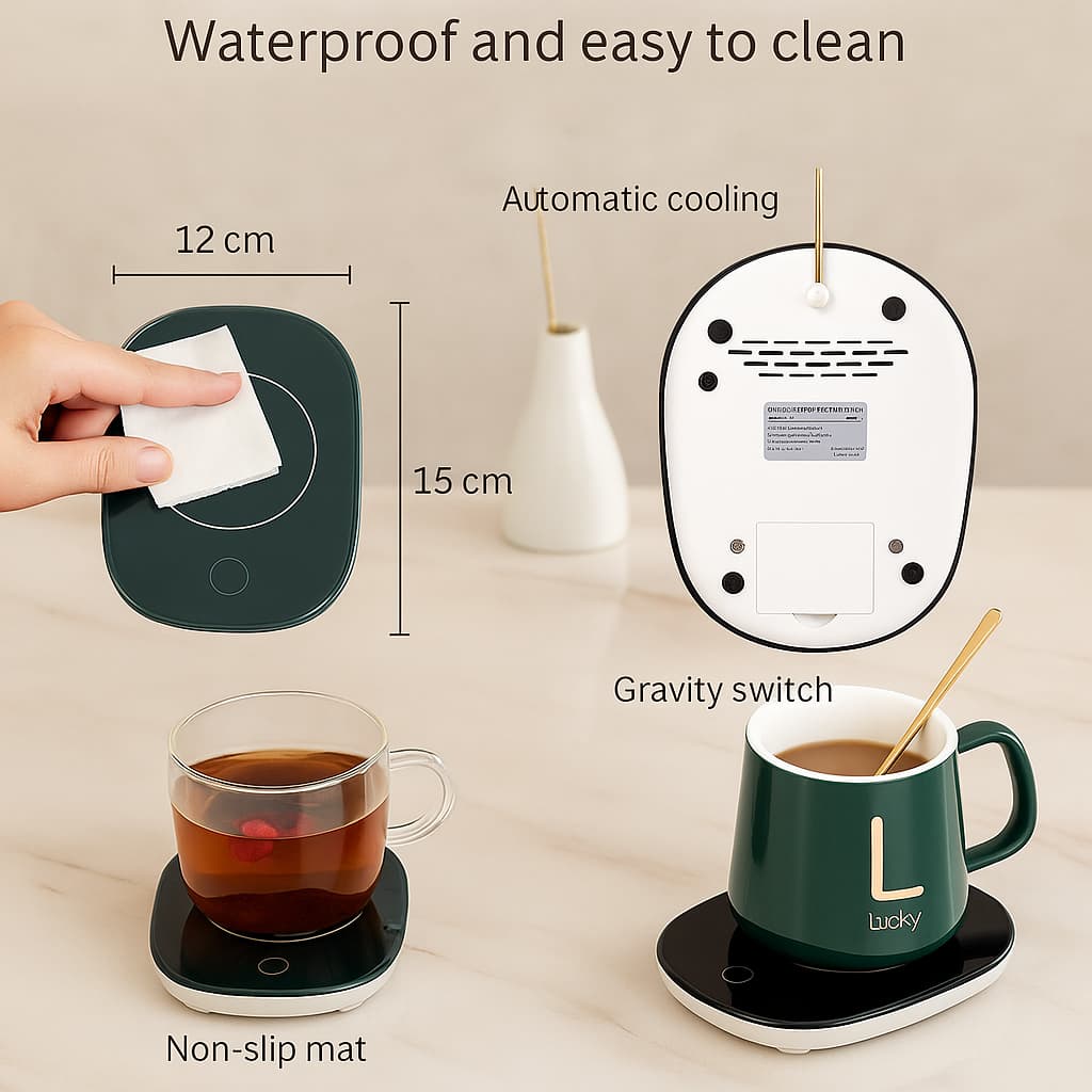 CALDIVA™ Smart Heating Mug – USB Cup Warmer for Coffee, Tea & Beverages