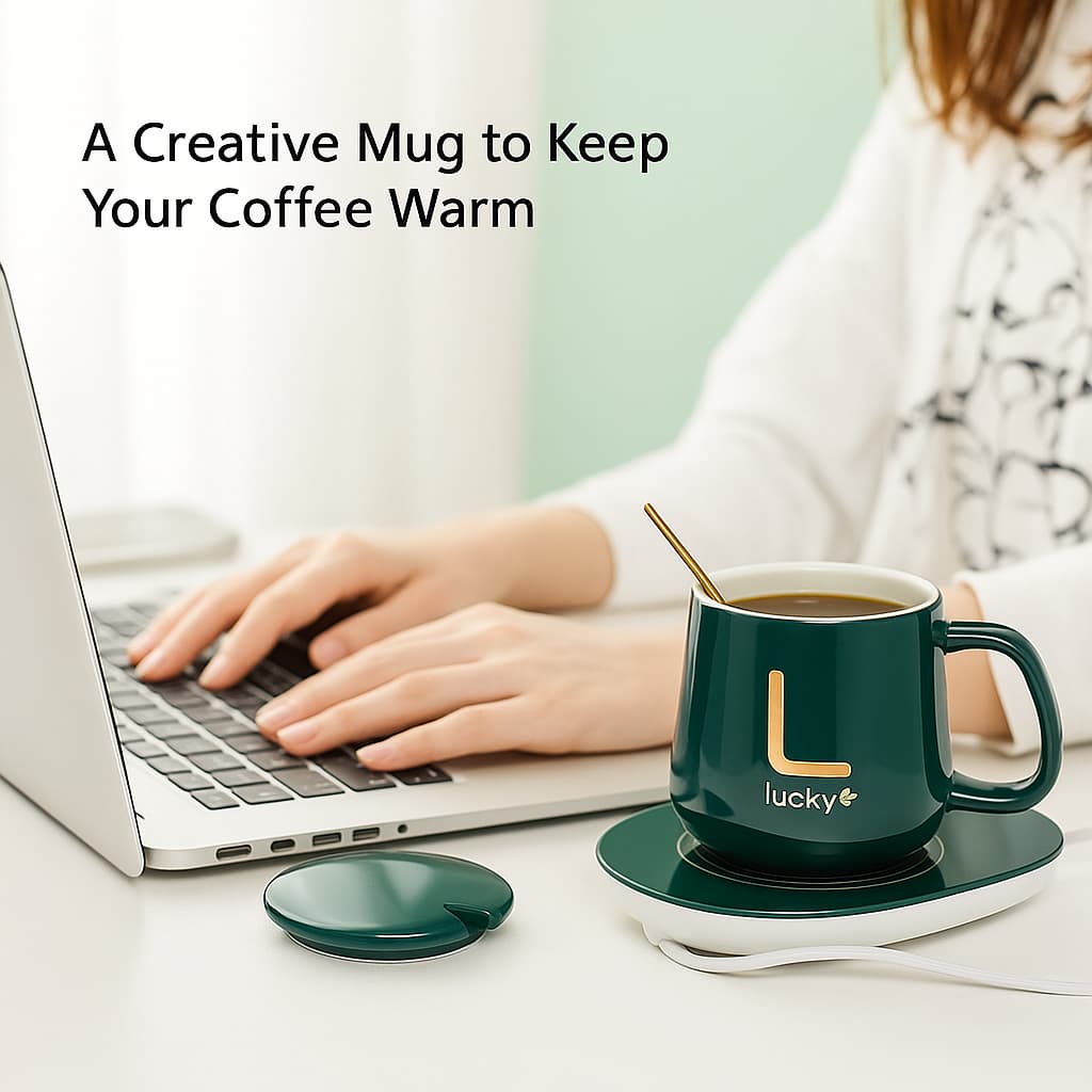 CALDIVA™ Smart Heating Mug – USB Cup Warmer for Coffee, Tea & Beverages