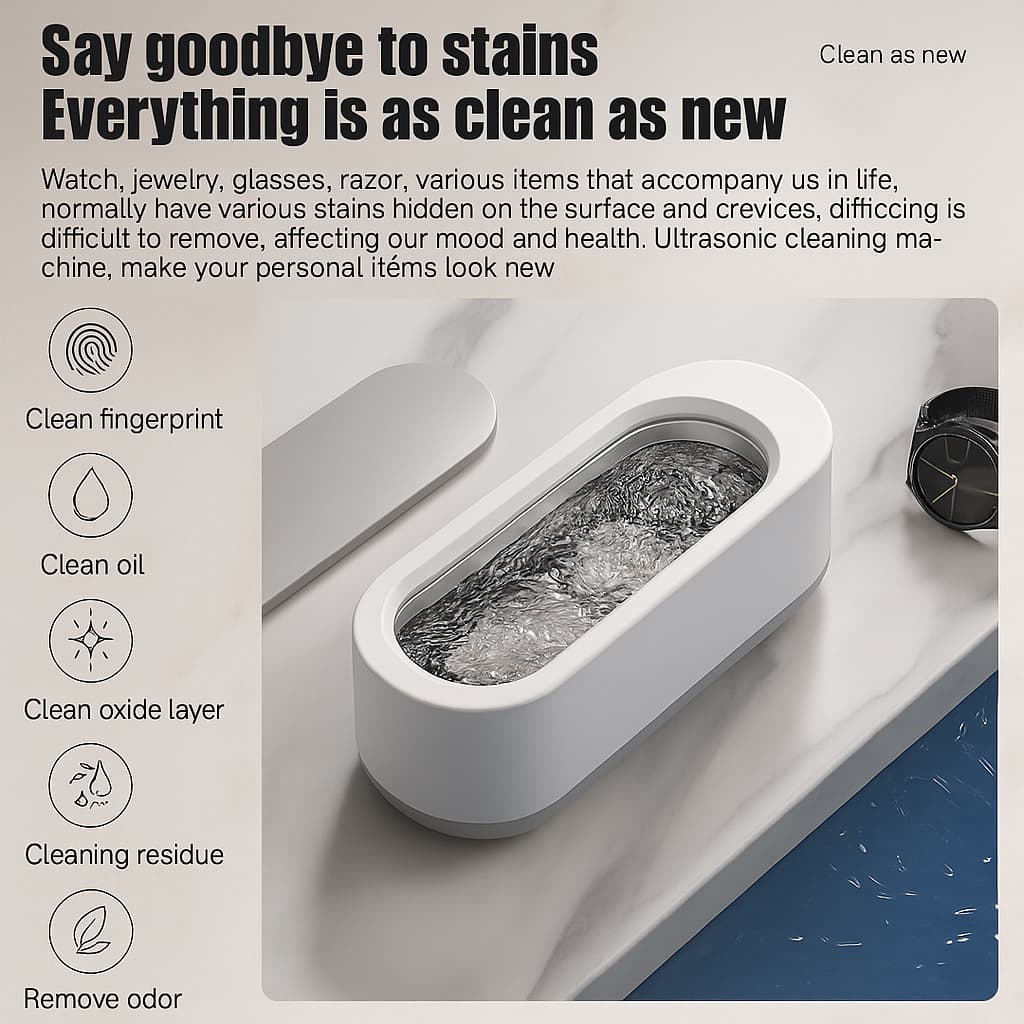 VERRESA™ Ultrasonic Glasses Cleaner – Professional Lens Cleaning Device for Eyeglasses, Jewelry & More