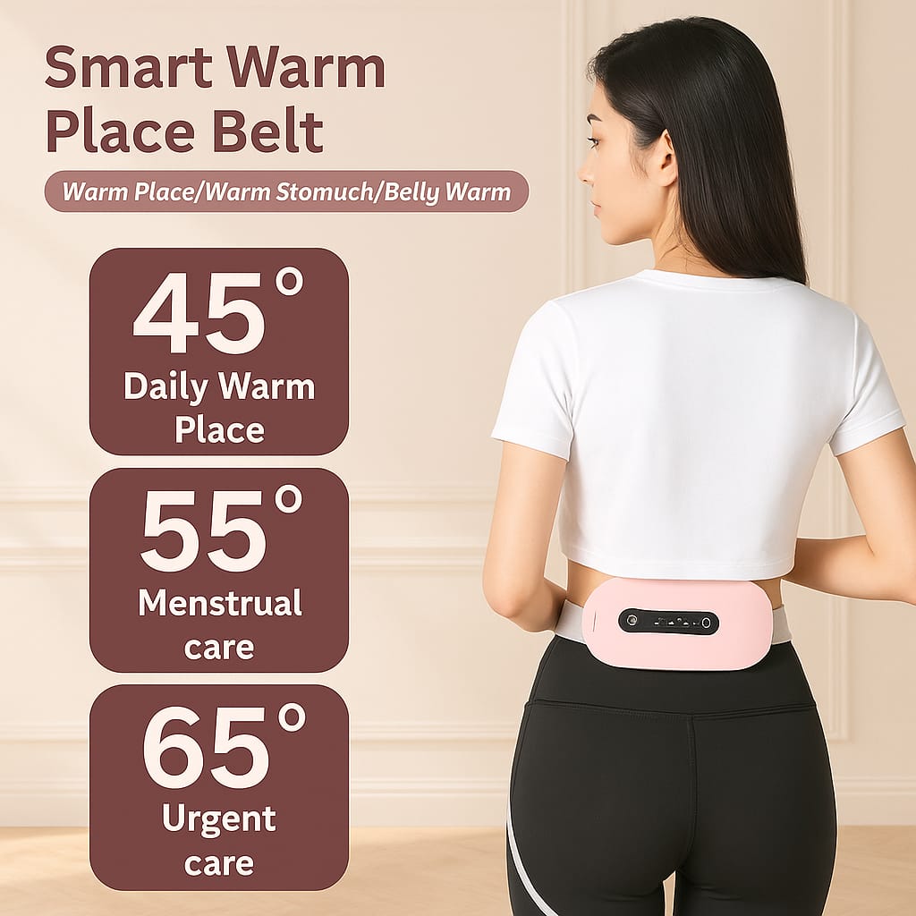 Elvessa™ Period Cramp Relief Belt – Electric Heating & Vibration Pad for Menstrual Pain, Lower Back & Abdominal Relief