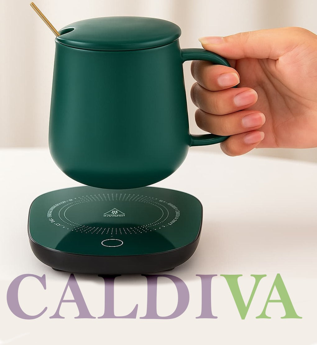 CALDIVA™ Smart Heating Mug – USB Cup Warmer for Coffee, Tea & Beverages