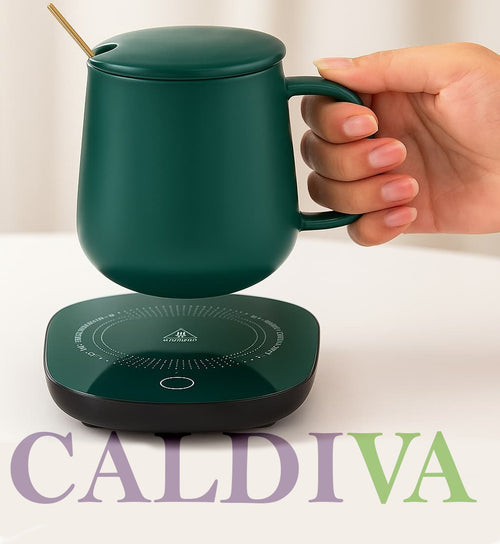 CALDIVA™ Smart Heating Mug – USB Cup Warmer for Coffee, Tea & Beverages