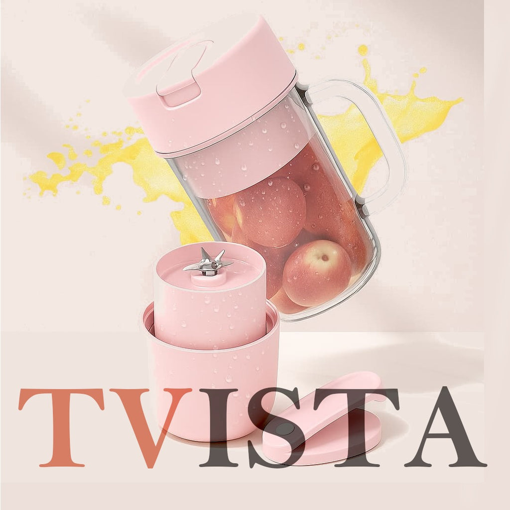 Tvista™ 6-Blade Portable Juicer with Built-in Straw – USB Rechargeable Smoothie Blender for Fresh Juices, Shakes & Detox Drinks