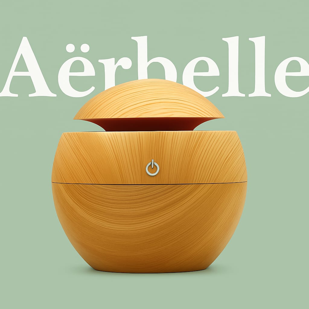Aërbelle™ Wooden Aroma Humidifier – Ultrasonic Cool Mist Diffuser with LED Light for Home, Bedroom & Office